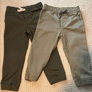 GAP Kids Green and Tan Joggers